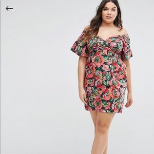 ASOS CURVE OFF THE SHOULDER DRESS